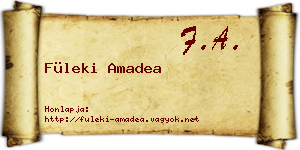Füleki Amadea névjegykártya